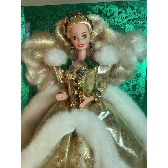 Happy Holidays 1994 Barbie Doll New In Box Slight Damage - Picture 3 of 11